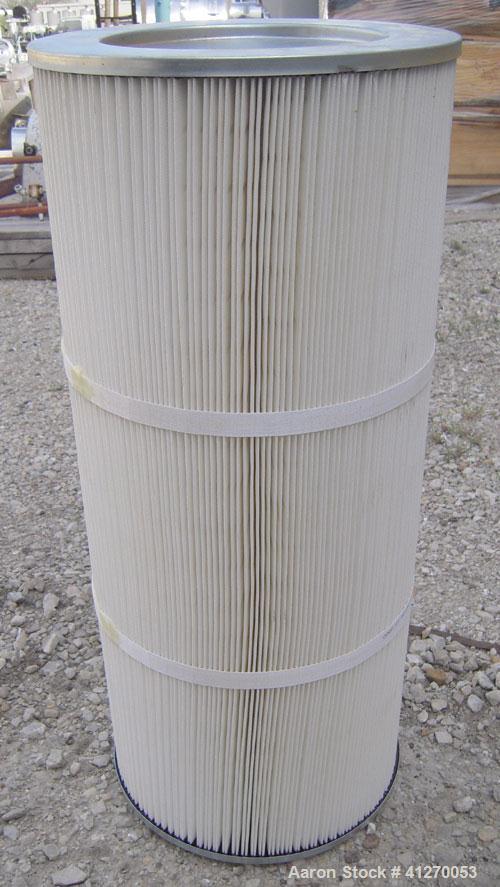 Used Plymovent Cartridge Type Dust Collector, model BM-2, carbon steel. Housing 31" wide x 41" long x 45" tall x coned bottom with collection can. (2) 12 3/4" diameter x 29 1/2" long cartridge filter...
