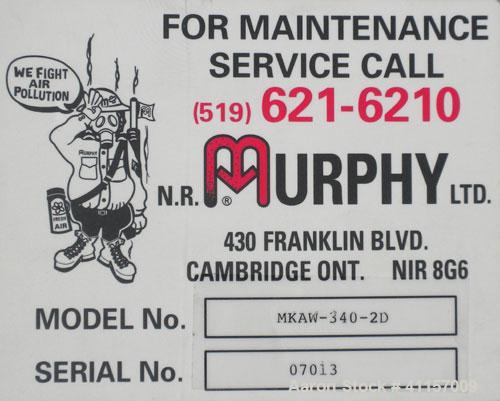 Used N.R. Murphy Manual Shaker Dust Collector, model MKAW-340-2D, 340 square feet filter area. Carbon steel housing 50" long x 38" wide x 72" tall. (48) approximately 5-1/2" diameter x 64" long bags....