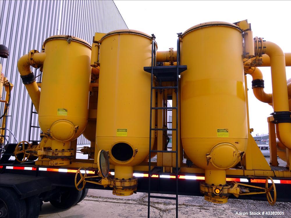 Used Heavy-Duty Trailer Mounted Vacuum Loader for pneumatic removal of virtually any dry materials, sludges and liquids from remote and inaccessible locations through suction lines.  Lines are 8" dia...