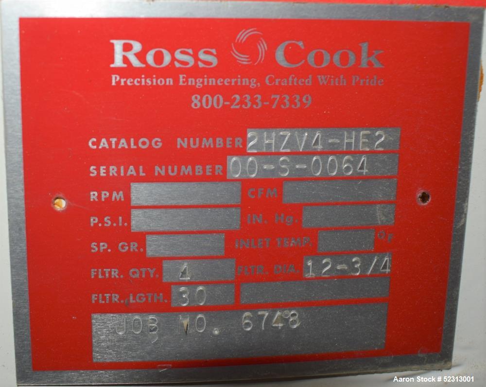 Used-Ross Cook Dust Collector System,