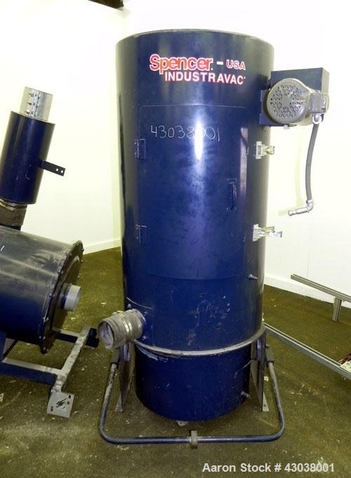 Used Spencer Turbine Series B Industravac Stationary Vacuum System, Model SB-620B, Carbon Steel. Consists of: (1) Multi-stage vacuum producer, approximate 430 SCFM, driven by a 20 hp, 3/60/208-230/46...