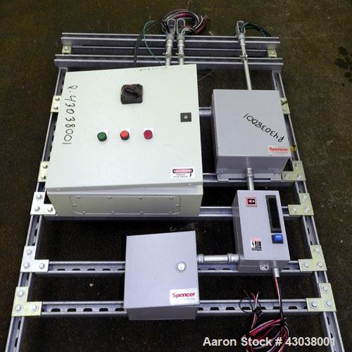 Used Spencer Turbine Series B Industravac Stationary Vacuum System, Model SB-620B, Carbon Steel. Consists of: (1) Multi-stage vacuum producer, approximate 430 SCFM, driven by a 20 hp, 3/60/208-230/46...