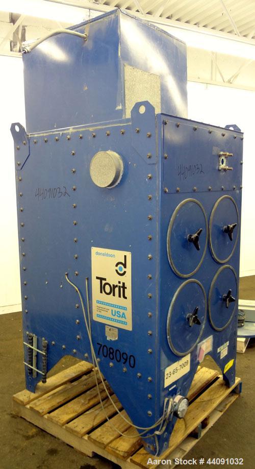 Used Torit Downflo Cartridge Type Dust Collector, Model 2DF4, 1016 Square Feet Filter Area, Carbon Steel. Approximately 2000 cfm. Includes a top mounted 3 hp blower. Requires cartridges. Mounts on 4 ...