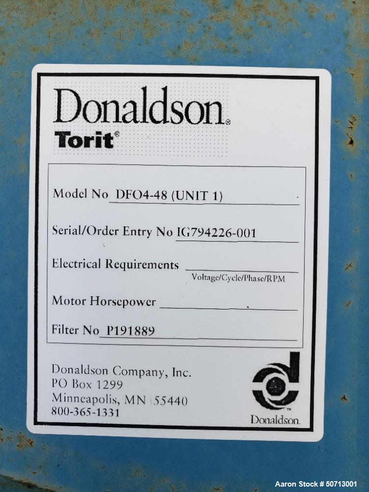 Used- Donaldson Torit Downflo Oval Dust Collector