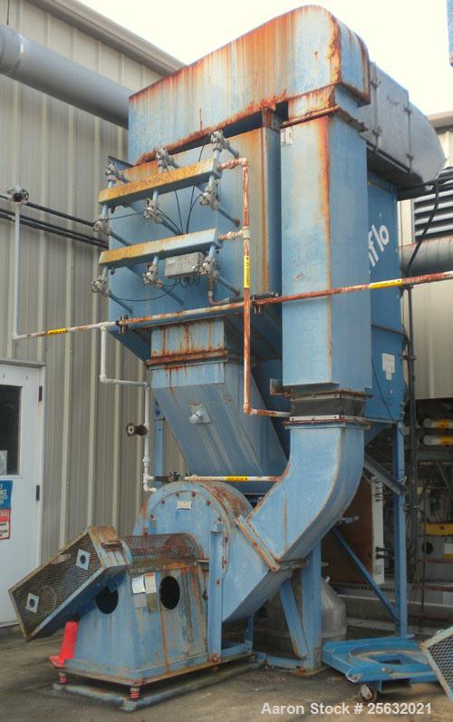 Used Torit Downflo II Cartridge Type Pulse Jet Dust Collector, model DFT3-18, carbon steel. 3420 square feet filter area, nominal airflow range 2,285-14,175 cfm. Includes a checkerboard  control pane...