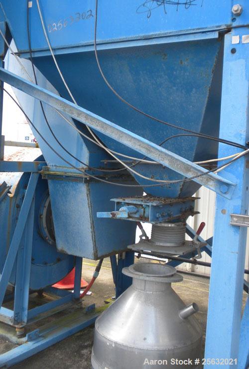 Used Torit Downflo II Cartridge Type Pulse Jet Dust Collector, model DFT3-18, carbon steel. 3420 square feet filter area, nominal airflow range 2,285-14,175 cfm. Includes a checkerboard  control pane...