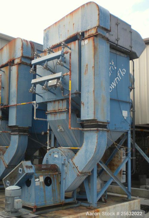 Used Torit Downflo II Cartridge Type Pulse Jet Dust Collector, model DFT3-18, carbon steel. 3420 square feet filter area, nominal airflow range 2,285-14,175 cfm. Includes a checkerboard  control pane...
