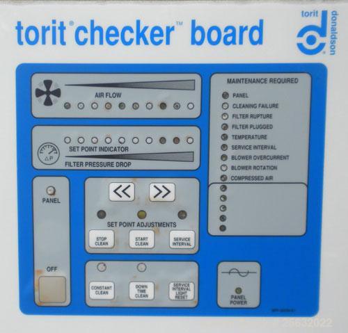 Used Torit Downflo II Cartridge Type Pulse Jet Dust Collector, model DFT3-18, carbon steel. 3420 square feet filter area, nominal airflow range 2,285-14,175 cfm. Includes a checkerboard  control pane...