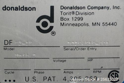 Used Torit Downflo II Cartridge Type Pulse Jet Dust Collector, model DFT3-18, carbon steel. 3420 square feet filter area, nominal airflow range 2,285-14,175 cfm. Includes a  20 hp, 3/60/208-230/460 v...