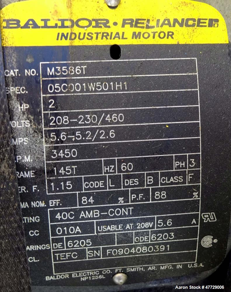 Used Donaldson/Torit DCE 2000 Series Dust Collector, Model F2012V, Carbon Steel