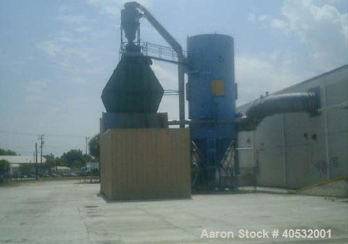 Used Torit Day dust collection system, model RF484-10, 60,000 cfm. Consists of the following components:  fan and 250 hp motor including V-belt drive, 60,000 cfm @ 12" SP; material handling fan with ...
