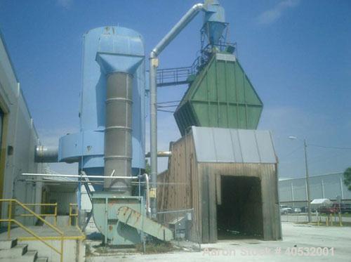 Used Torit Day dust collection system, model RF484-10, 60,000 cfm. Consists of the following components:  fan and 250 hp motor including V-belt drive, 60,000 cfm @ 12" SP; material handling fan with ...