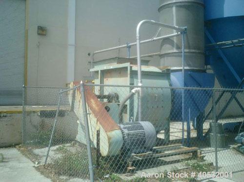 Used Torit Day dust collection system, model RF484-10, 60,000 cfm. Consists of the following components:  fan and 250 hp motor including V-belt drive, 60,000 cfm @ 12" SP; material handling fan with ...