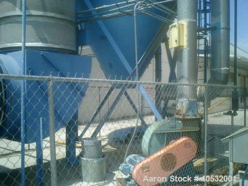 Used Torit Day dust collection system, model RF484-10, 60,000 cfm. Consists of the following components:  fan and 250 hp motor including V-belt drive, 60,000 cfm @ 12" SP; material handling fan with ...