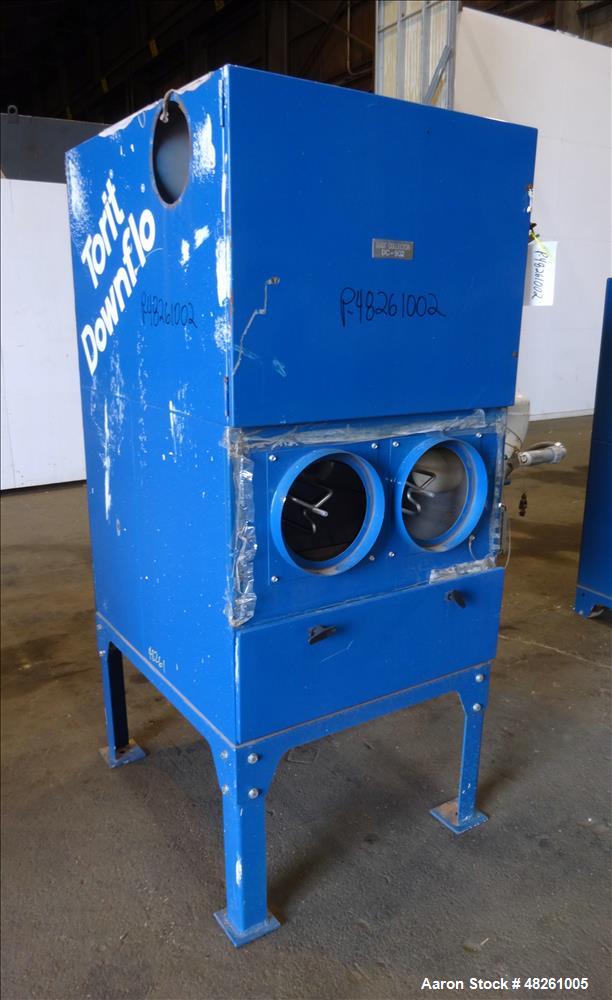 Used Torit Donaldson Downflo Filter Cartridge Dust Collector, Model SDF 2, Carbon Steel. Approximate 206 Square Feet. Approximate 200 - 600 CFM range. Mounted on 4 legs. Serial# IG465280.