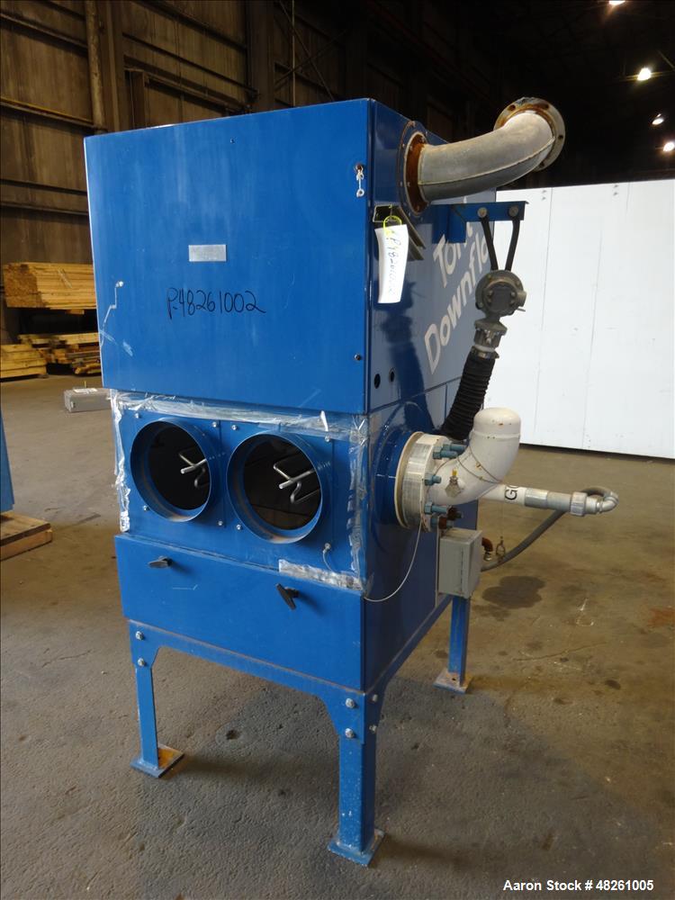 Used Torit Donaldson Downflo Filter Cartridge Dust Collector, Model SDF 2, Carbon Steel. Approximate 206 Square Feet. Approximate 200 - 600 CFM range. Mounted on 4 legs. Serial# IG465280.