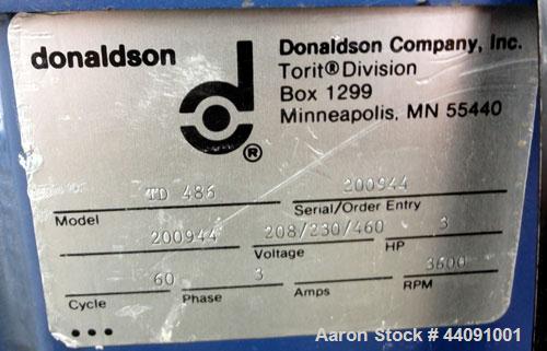 Used Torit TD Cartridge Type Dust Collector, Model TD 486, 540 Square Feet Filter Area, Carbon Steel. Apprxoimately 700-1500 cfm. Side access door. Requires cartridges. Includes a 5hp, 3/60/230/460 v...