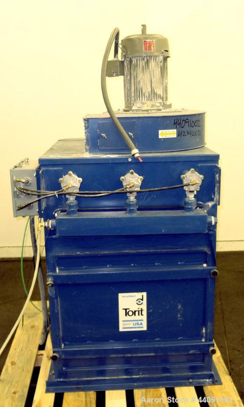Used Torit TD Cartridge Type Dust Collector, Model TD 486, 540 Square Feet Filter Area, Carbon Steel. Approximately 700-1500 cfm. Side access door. Requires cartridges. Includes a 5hp, 3/60/230/460 v...