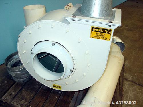 Used Tri-Mer Whirl Wet Model 18HWW 1600 CFM Dust Collector. (2) 9’’ Diameter side ports, (2) 18’’ wide x 15’’ high side access panels with covers. (2) 4’’ Diameter side site glass ports, Top access 1...