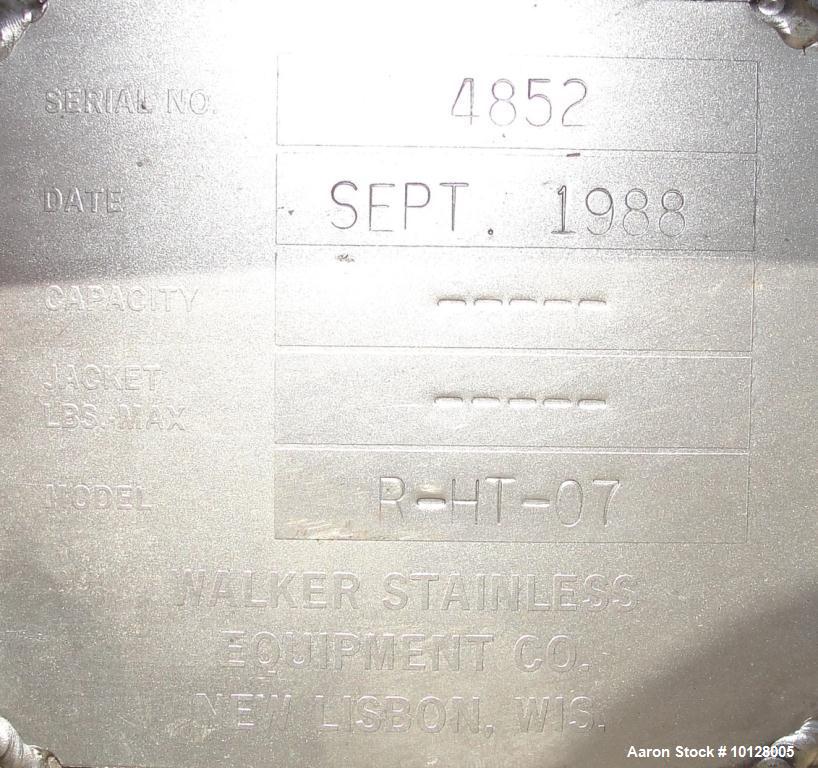 Used- Walker Stainless Equipment Co, Model R-HT-07