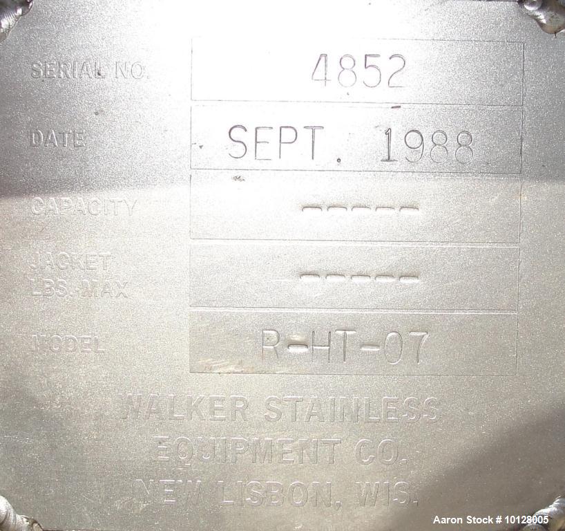 Used Walker Stainless Equipment Co, Model R-HT-07