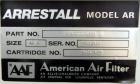 Used American Air Filter Arrestall Envelope Type Dust Collector, Model AR-10, Carbon Steel. Manual shaker with blower. 1/60/220 volt.
