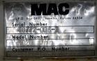 Used- MAC Dust Collector, Model 36ST36-STY3-CG, 304 Stainless Steel