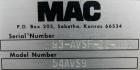 Used MAC Bin Vent Pulse Jet Dust Collector, Model 54AVS9, 304 stainless steel. Approximately 67 square feet filter area, 3.6 SCFM. Housing measures 26