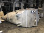 Used NPK Bin Vent Dust Collector, Model PBF-PPC-5, Stainless Steel. 53 Square feet filter area. Mounted on an approximate 65 cubic feet stainless steel bin.