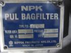 Used NPK Bin Vent Dust Collector, Model PBF-PPC-5, Stainless Steel. 53 Square feet filter area. Mounted on an approximate 65 cubic feet stainless steel bin.
