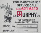 Used N.R. Murphy Manual Shaker Dust Collector, model MKAW-340-2D, 340 square feet filter area. Carbon steel housing 50
