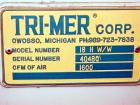 Used Tri-Mer Whirl Wet Model 18HWW 1600 CFM Dust Collector. (2) 9’’ Diameter side ports, (2) 18’’ wide x 15’’ high side access panels with covers. (2) 4’’ Diameter side site glass ports, Top access 1...