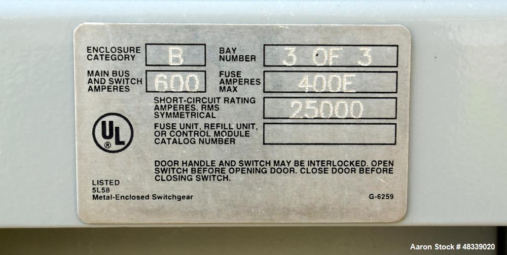 Used S&C Electric Company Metal Enclosed Switchgear