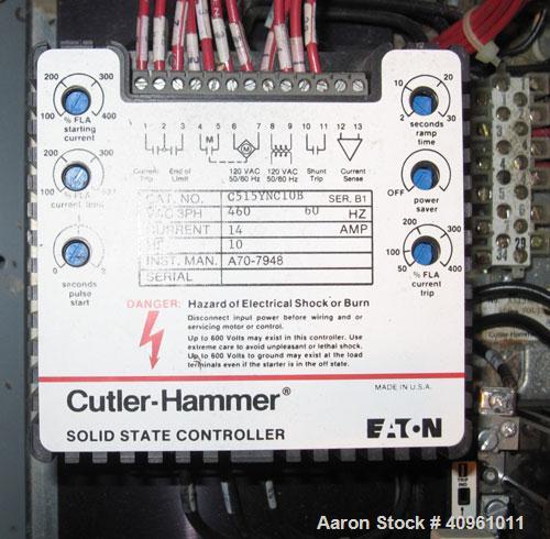 Used Cutler-Hammer Unitrol Motor Control Sections. 3/60/480 volt. Vertical Bus Amp 400, Horizontal 800. Serial#'s 6AF1347038B, 6AF1347038D, 6AF1347038E.