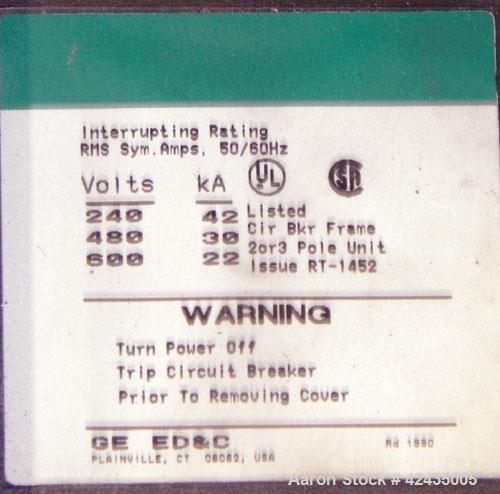 Used GE 800 Amp Disconnect in NEMA 1 Enclosure