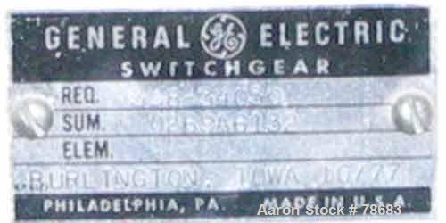Used General Electric Main Breaker, 600 Amp, 2.4 KW.