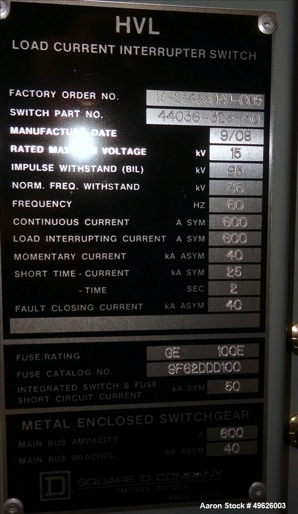 Used HVL Load Current Interrupter Switch.