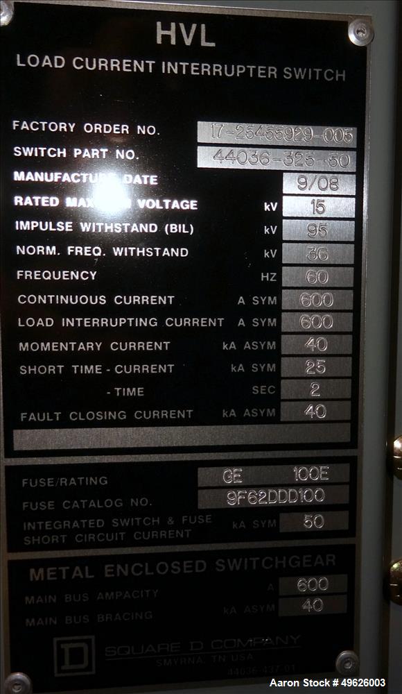 Used-HVL Load Current Interrupter Switch.