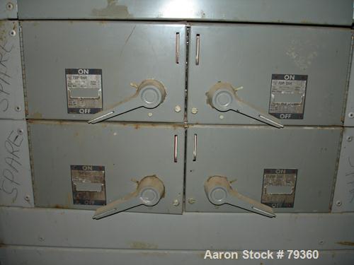 USED: Westinghouse fused panelboard, 600 amp, 208 volt, (4) 100 amp,3 phase, (2) 200 amp.