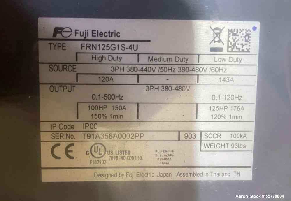 Unused Fuji Electric Frenic Mega 125HP AC Drive – 380-480V, 176A, VFD