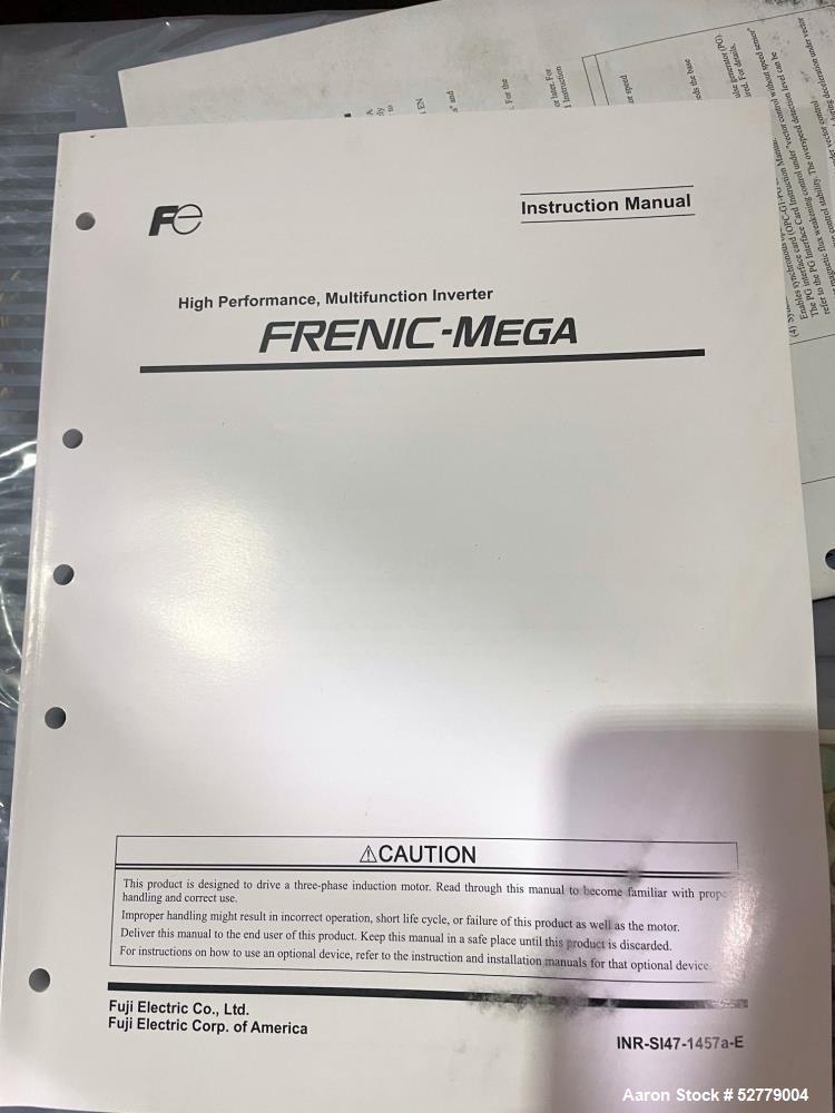 Unused Fuji Electric Frenic Mega 125HP AC Drive – 380-480V, 176A, VFD