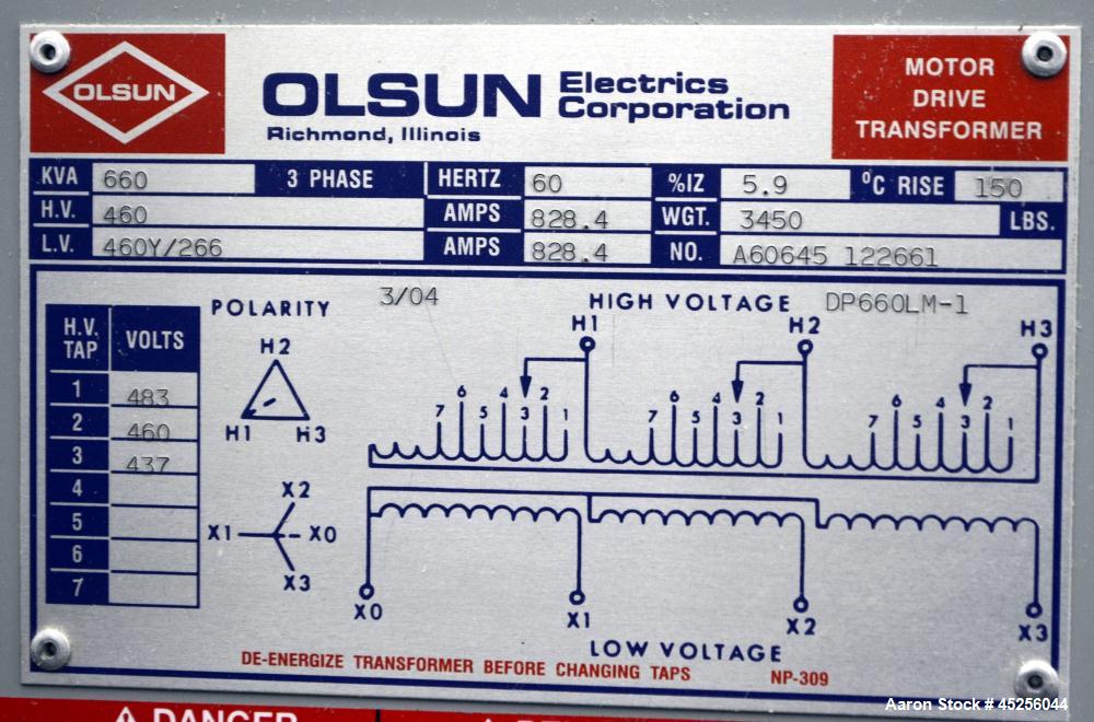 Used- Olsun Electrics Motor Drive Transformer