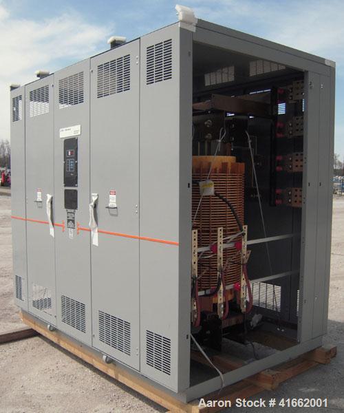 Unused- Cutler Hammer/ABB Transformer. Built 2008. 1500/2000 kva dry type. HV 13,800 Delta Primary to 480Y/277 Secondary. kV BIL 95 HV, 10 LV, LV amp 1804/2406, Class AA/FA, type VP1, average max amp...