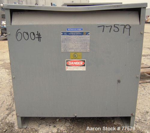 Used Square D 63 KVA Transformer, Style 34244-44112-002. High/Low Volt 460.