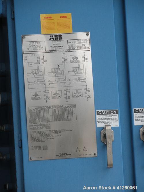 Used Asea Brown Boveri Transformer, oil filled 10/13.33 MVA at 55 deg C rise, 3 phase, 60 hertz.