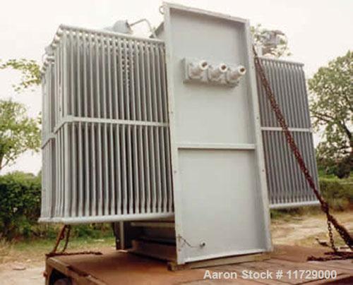Used 2500/3500 KVA General Electric Transformer, class OA/FA, 3 phase, 60 hertz. High voltage 13,200 delta, low voltage 480Y/277. KVA rating 2500 continuous, 55 deg C rise self-cooled. KVA rating 312...