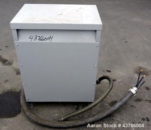 Used MGM Transformer Company 75 KVA Dry Type Transformer, Type HT.  Nema class AA, 3 phase, 60 Hz.  High volt 480, low volt 240/120 C.T., rise 150 degree C.