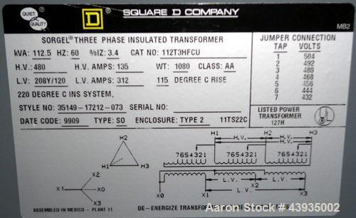 Used Square D Company Insulated Transformer