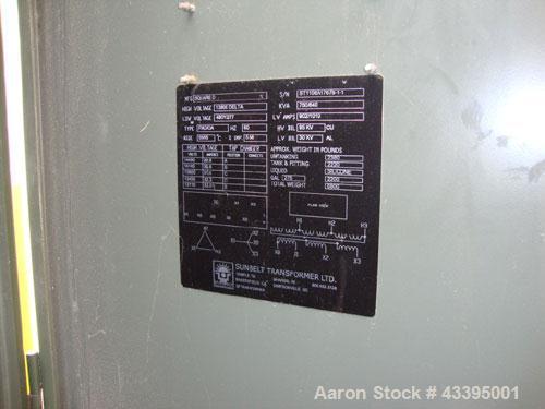 Used-Square-D 750 kva Transformer.  13.8 kV to 480/277 V Delta-Wye.