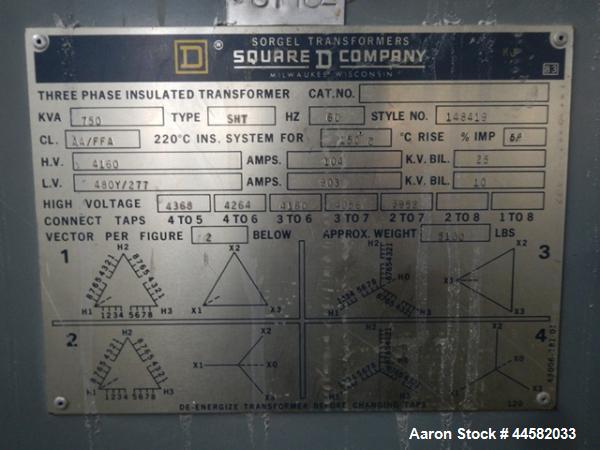 Used- Square D Transformer, Type SHT